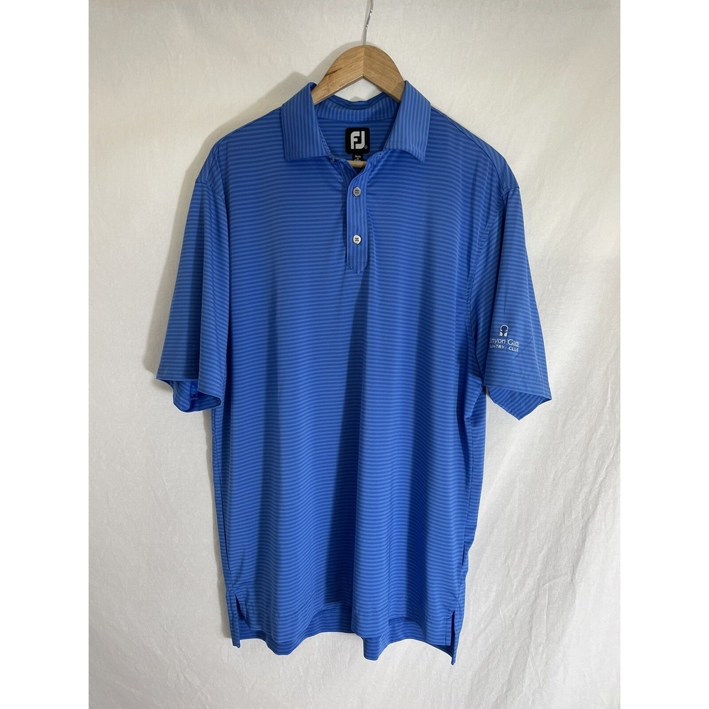 FootJoy FJ Shirt Mens Large L Golf Polo Stretch Blue Canyon Gate